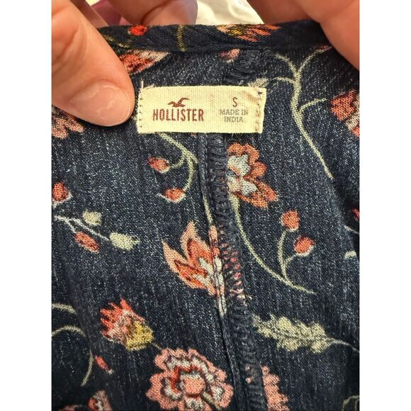 Hollister kimono sleeve floral lace detail tie front blouse size Small - Picture 4 of 5